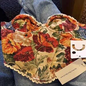 Commense Tapestry Floral Camisole in Red and Green